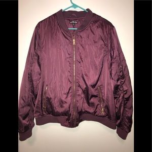 Charlotte Russe Burgundy Bomber Jacket